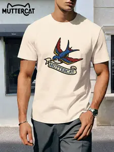 95%polyester short sleeve printed crew neck summer