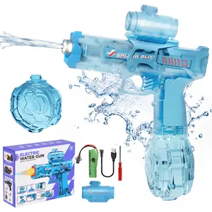 Electric Water Guns with Muzzle Light,Auto Water Gun Blaster, Squirt Gun Range 26-30 FT, Outdoor Party Summer Water Guns Shooting Game Toy ,Ideal Watergun Gift for Kids & Adults, Summer Party Battle Games