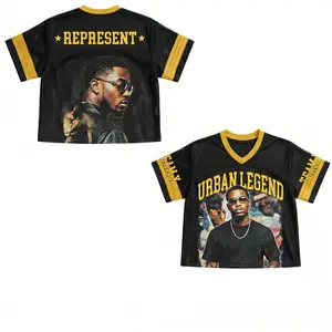 CUSTOM NAME Urban Legend Represent Jersey – Gold Trim Viral Drip / All-Over Print Pique & Mesh Football Jersey