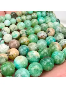 6/8/10/12mm AAA Natural Stone Premium Green Calcite Round Loose Spaced Beads for Jewelry DIY Exquisite Bracelet Necklace Earrings Craft Accessories Men's and Women's Gifts