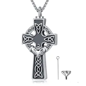 AUDINCEED S925 Sterling Silver Cremation Jewelry Urn Necklace for Ashes for Powder Memorial Pendant Keepsake Put in Ashes of Loved Ones Cat Pet