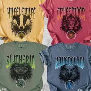 Wizard House Shirts, Magical School T-Shirt, Vintage Fantasy Artwork D3GR1