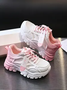 Girls' Mesh Breathable Sports Shoes Sneakers, 2026 Summer New Kids Soft Sole Dad Shoes, Middle School Lightweight Running Shoes
