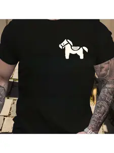 WE11DONE CDG American fashion brand WELLDONE pony print unisex heavy loose-fit pure cotton short-sleeve t-shirt