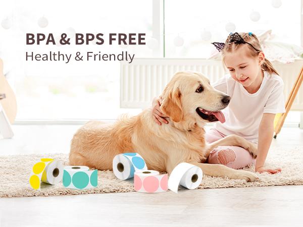 JADENS 2 Inch Round Direct Thermal Sticker Label, Self-Adhesive & Waterproof Label for DIY Logo, BPA & BPS Free, 750 Labels/Roll