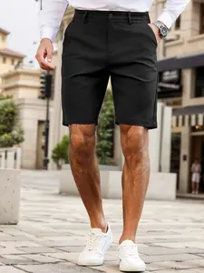 Men's Slim Fit Five-Quarter Casual Shorts, Business & Leisure Two-In-One Straight Leg Pants, Summer Commute Beach Daily Wear, Breathable Classic Menswear