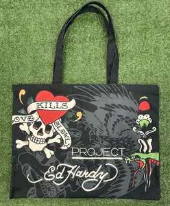 Ed Hardy Projects Black Tote Bag Brand New