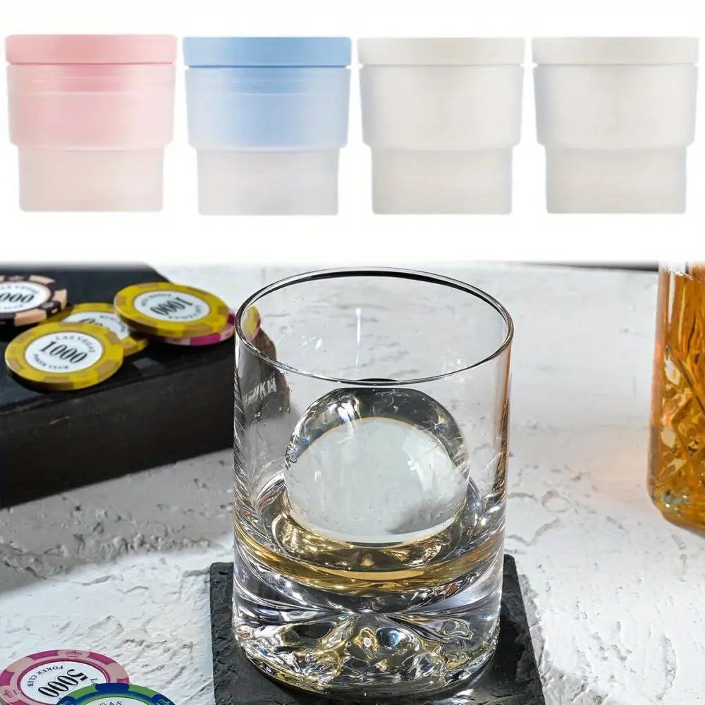 Ice Ball Maker Mold Set of 4 Round Ice Cube Mold, Sphere Ice Cubes for Whiskey Cocktails Bourbon