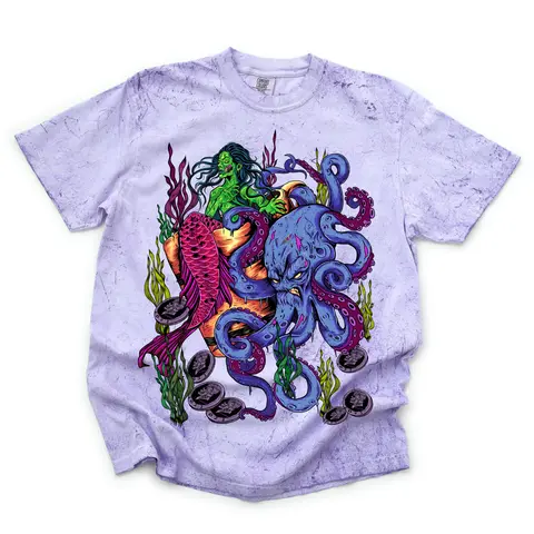 Color Blast Comfort Colors Graphic Tee - Dead Under The Sea Menswear Top