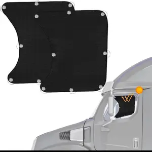Bug&Hood 2pcs Semi Truck Side Window Sun Shade for Freightliner Volvo VNL International Trucks RV Interior UV Protection Quick Easy Install Mesh Filters Out UV Rays Enhances Driving Comfort
