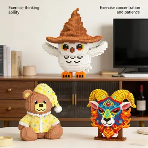 Multicolor Forest Animal 3D Puzzle Building Blocks, Home Office Bookshelf Decor, Party Decoration, Ideal Gift for Thanksgiving Christmas