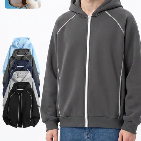 Men’s Medium Size Autumn-Winter Zip-Up Hooded Cardigan - Skin-Friendly, Breathable Material - Casual, Versatile for Daily Commuting, Outdoor Activities