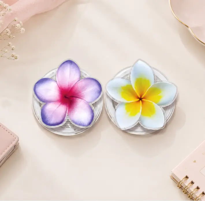 ATBG Kawaii Plumeria MagSafe Phone Grip, Hawaii Floral Acrylic Phone Holder, Cute Tropical Flower Pop Socket, Botanical Phone Accessory, Gift for Flower Lovers