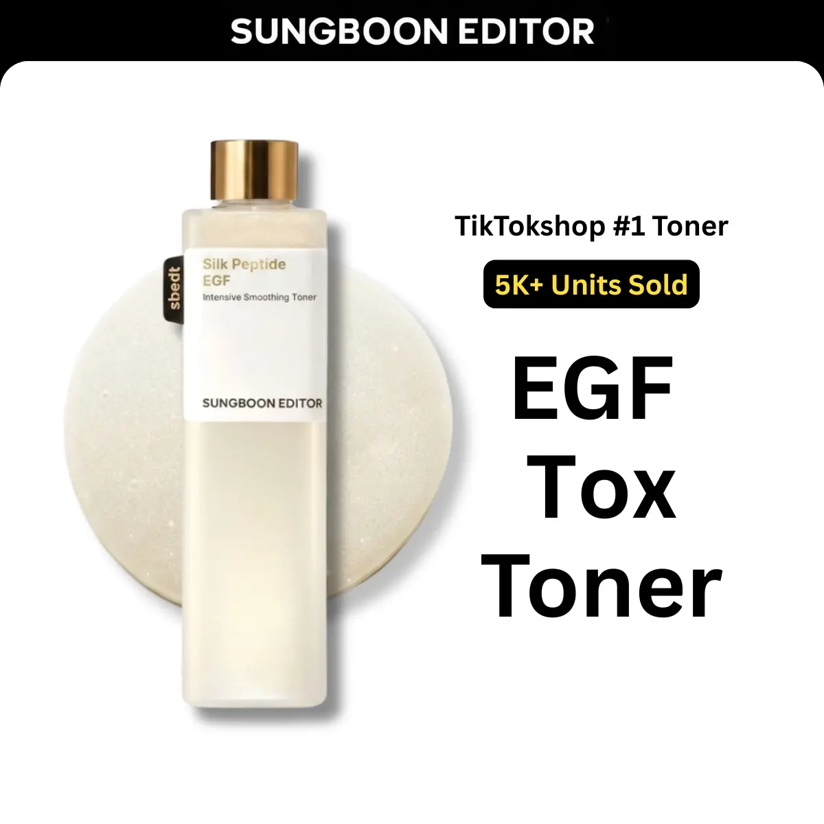 [Sungboon] EGF Tox Toner | Forehead Firming & Wrinkle Care, Iron Out Fine Lines | PDRN & Volufiline & Collagen & NAD+ EGF Complex | EGF Plumping for Forehead, Longevity Anti-Aging Routine | Korean Skincare, K-Beauty