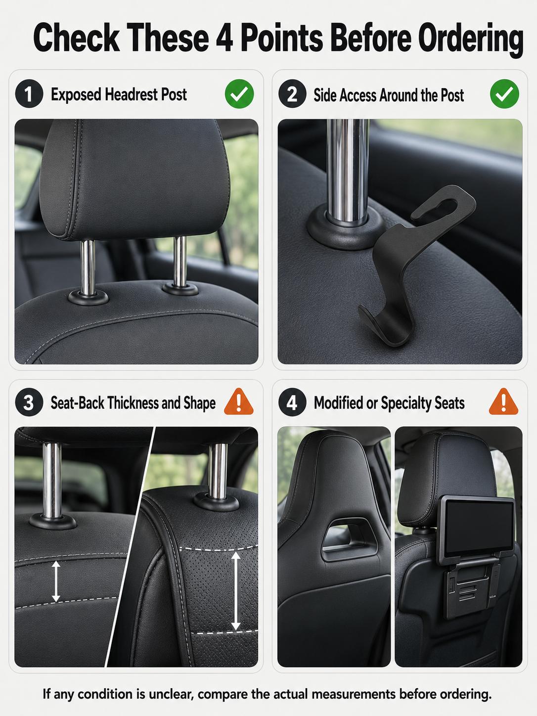 4 Pack Car Headrest Hooks - Car Interior Stowing Backseat Holders, Tool-Free Install Bag Accessories for Shopping Bags, Handbags, Jackets, Holds Umbrellas for Rainy Commutes, Auto Interior Storage , Organizes Items,#TikTokBackToSchool 4 Pack Car Headrest Hooks - Car Interior Stowing Backseat Holders, Tool-Free Install Bag Accessories for Shopping Bags, Handbags, Jackets, Holds Umbrellas for Rainy Commutes, Auto Interior Storage , Organizes Items,#TikTokBackToSchool