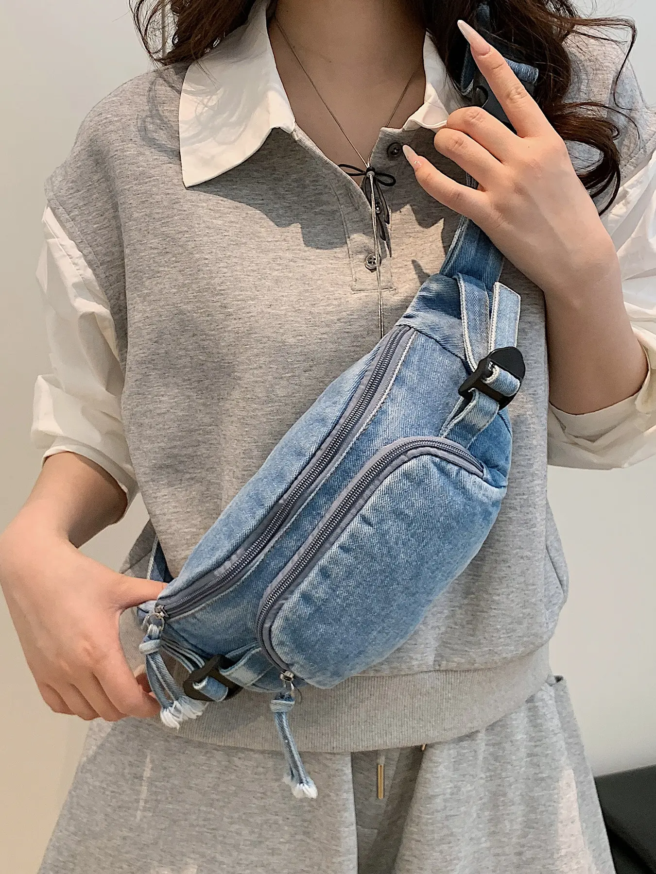 Ladies' Stylish Crossbody Bags, Casual Fabric Purse, Denim Shoulder Satchel, Simple Casual Retro Design, Lightweight Durable Versatile Accessory for Daily Commuting Work School Use, Casual Commuter Bag, Crossbody Shoulder Purses, Casual Fashion Bag