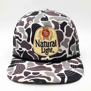 Natural Light Beer Smokeshow Camo Trucker Hat | Hunting & Fishing Snapback Cap | Premium Duck Camo Mesh Hat for Men | Country Western Outdoor Lifestyle Hat