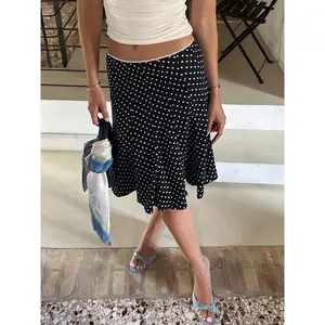 Women's All Over Polka Dot Print Mermaid Skirt, Casual Drop Waist Skirt for Daily Wear, Ladies Fall & Winter Bottoms