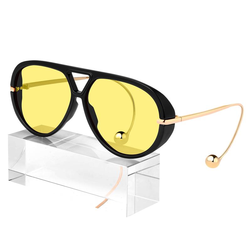 70s Retro Vibe! Women’s Luxury Oversized Aviator Sunglasses 2025 - Earring Accent & Big Shield Frame 70s Retro Vibe! Women’s Luxury Oversized Aviator Sunglasses 2025 - Earring Accent & Big Shield Frame