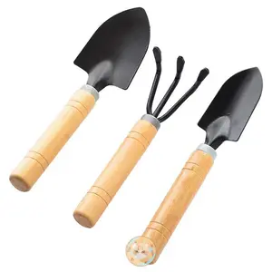 Gardening Tool Set of Three: Mini Multi-Functional Shovel, Rake, and Spade for Home Plant Soil Loosening and Bonsai