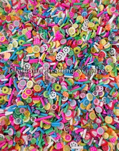 Fruit Clay Slices, Non-Edible Spring Fruit Sprinkle Mix, Polymer Clay, Fake Sprinkles, Nail Art Supplies, Shaker Mix, Bunny,