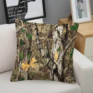 Camo Military Style Throw Pillow, Includes Pillow Core, Hunting Tree Camouflage Cushion, Rustic Nature Print Accent Pillow, Soft Decorative Pillow for Men Boys Couch Bed Cabin