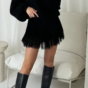 Women's Lace Mini Skirts Casual LowHoliday HaulWaist Solid Color Loose Fit Pleated Skirts SummerA-line Skirts Boho Ruffle Tiered High Shorts A-Line