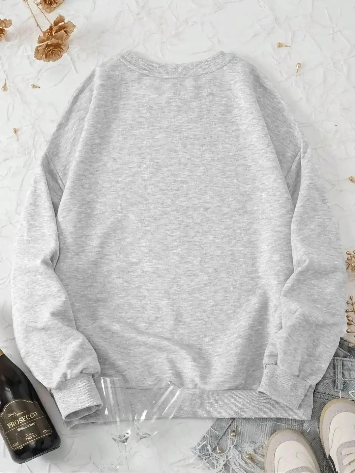 Vibrant Unisex Women American Retro Sweatshirt – Light Gray Oversized, Long Sleeve, 'PARKE' Letter Graphic, Soft Fabric, Casual – Ideal for Campus Outings, Street Fashion, Daily Wear | College Tee, Aesthetic, Womenswear