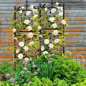 6 Panels Trellis Frame Outdoor Metal Rustproof Garden Trellis Plant Support Trellis