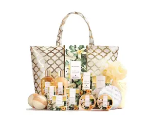Gift Sets for Women - 15 Pcs Vanilla Scent Birthday Mothers Day Gifts for Mom, Dry skin type, Bath and Body Care, Bubble Bath, Bath Salt, Bath Bombs Tote Bag Birthday Gifts for Her Mom Wife Girlfriend Mother's Day Gift For Mom Pamper Your Mother Cosmetic