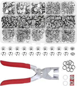 Metal Snap Button Kit - Snap on Buttons & Snap Fastener Tool -  Metal Snaps Buttons Snap Closures Sewing Snaps for Clothing Leather Crafting