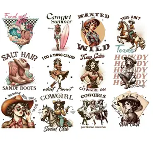 Western Girl DTF Bundle, Western Bundle, Western cowgirl heat transfers, Top Womenswear Graphic Shirt Tshirt Summer