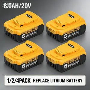 1/2/4-pack 8000mAh 20V replacement lithium-ion battery, suitable for Dewalt cordless power tools, rechargeable XR battery pack, compatible with Dewalt DCB200 series power tools (FlexVolt)