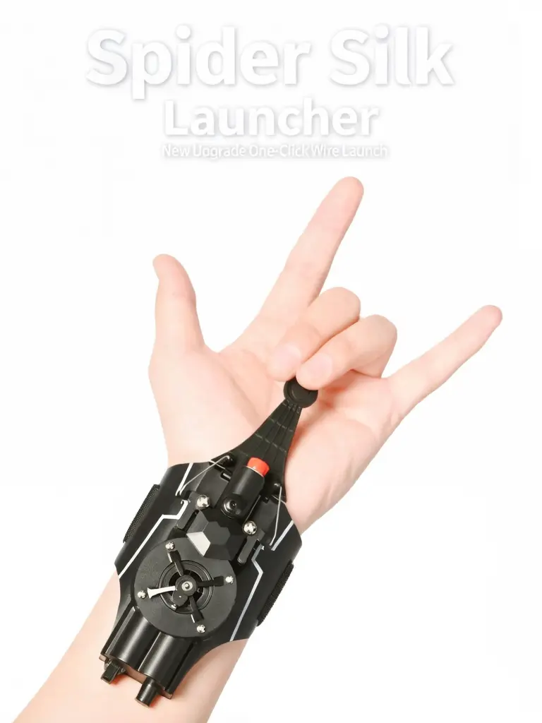 Spider Web Shooter Wrist Toy, Automatic Retractable Silk String Launcher for Superhero Cosplay