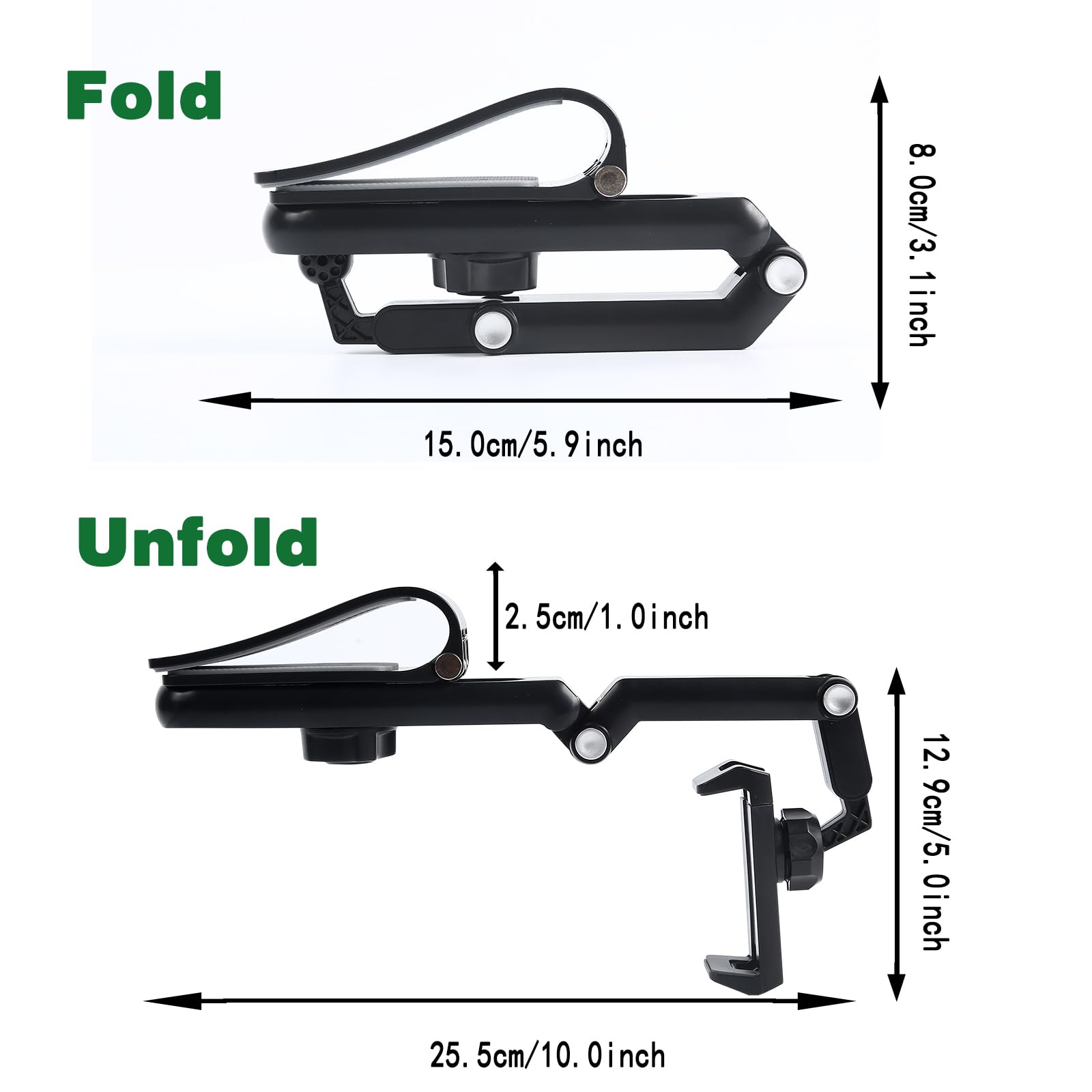 Sun Visor Phone Holder,360° Rotatable Rearview Phone Holder, Cell Phone Holder for Car Sun Visor Perfectly for iPhone, Samsung & Other Cellphone, Car Accessories