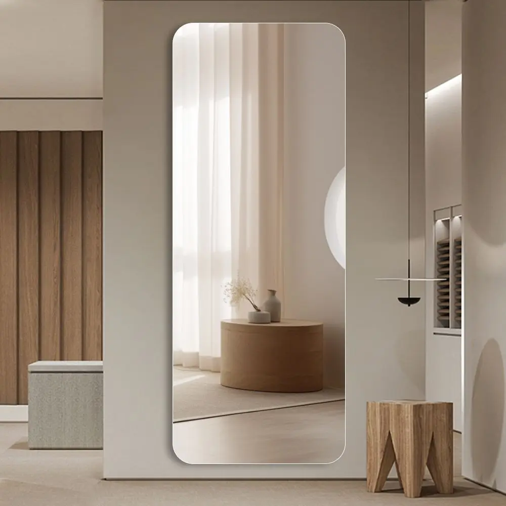 65"x24" Wall-Mount Full Body Mirror - 5mm Silver Explosion-Proof Glass, Round Corners, Hanging Hole for Living Room, Bedroom, Living Room Decor