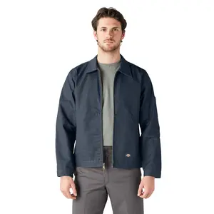 Dickies Men's Unlined Eisenhower Jacket Airforce Blue JT75-AF with Brass Zipper & Twill Fabric