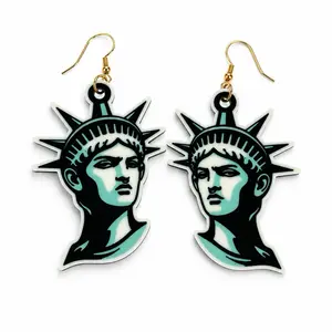 Septum Liberty Earrings, FDT Statue of Liberty Earrings, Political Statement Earrings, Punk Americana Jewelry, Alternative Liberty Dangles, 3D Printed Earrings, Protest Jewelry