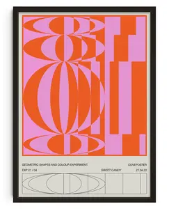 Geometric Sweet Candy Poster Print Room Decor Minimalist Wall Decoration Artistic Poster For Bedroom Aesthetic Home Decor Dreamlike View Summery Atmosphere Inspired Artwork Boho Decor