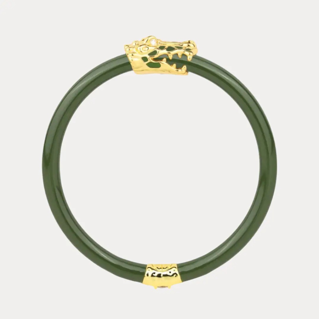 BuDhaGirl Exquisite Bracelet - Fauna Crocodile All-Weather Bangle® (AWB®), Jade Costume Jewelry Fashion Accessory