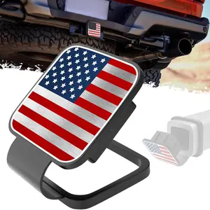 DIBMS USA American Flag Hitch Cover for 2 Inch Receivers - Trailer Hitch Cover Tube Plug Insert, Car Exterior Accessories for Trucks, Jeep, Tacoma, Ford, Chevy, GMC Dodge RAM & More