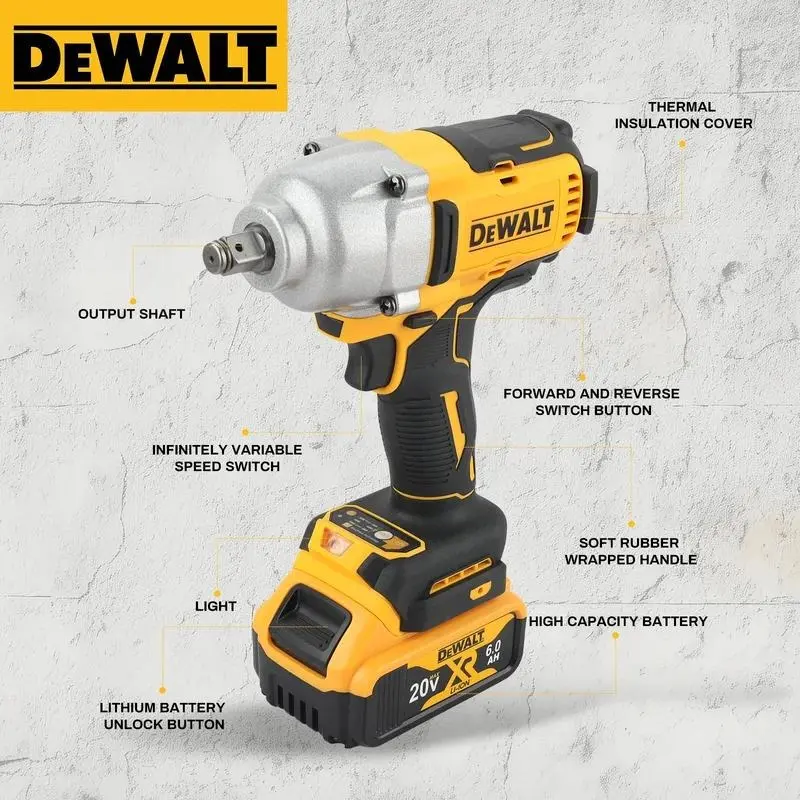 2025 DEWALT DCF900 Impact Wrench 1/2" Inch High Torque With Hog Ring Anvil 20V Brushless Cordless Wrench Dewalt Power Tools