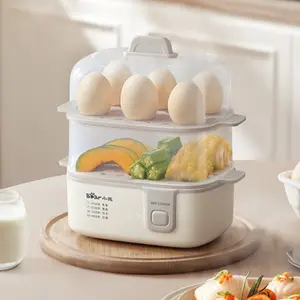 Double Layer Multifunctional Mini Egg Steamer, Household Compact Breakfast Maker for Egg Custard
