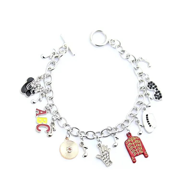 Michael Jackson Commemorative Series Bracelets - Charms Pendant Chain Bangle, Fashion Costume Jewelry Gift for Music Fans