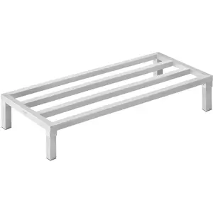 VEVOR Aluminum Dunnage Rack, 48x 20 Commercial Food Floor Rack, 8 Off the Floor, 1800 lbs Capacity All-Welded Aluminum Storage Rack, for Storage in Restaurants, Kitchens, Garages and Vehicles