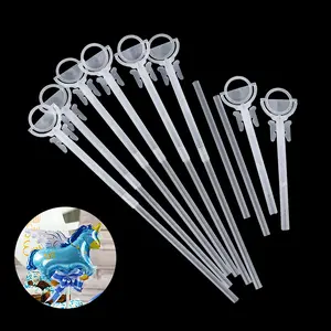 10count Mini Foil Balloons Holder Stick PVC Balloon Rods With Cup Wedding Kids Birthday Party Bobo Ballon Accessories Baby Shower
