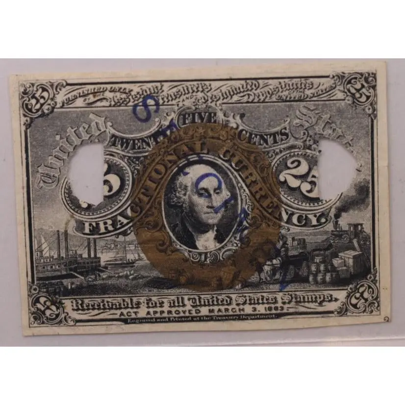 25 Cent, Fractional Currency., PCGS CU-62., Affordable Currency., STORE SALE #035173