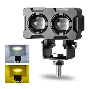 Motorcycle Universal LED Lens Spotlight, Super Bright Double Lens Headlight, Motorcycle Auxiliary Fog Light, Car Decorative Light, Front Led Light