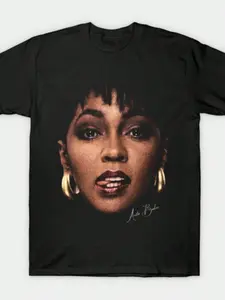 Vintage R&B Singer Portrait Graphic T-Shirt, Soul Music Fan Tee, Casual Cotton Crew Neck Top, Summer Tops For Women, Regular Fit