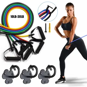 ROCKRAF 8pcs Resistance band wall anchor wall mounted exercise anchor for exercise bands space saving home gym wall hook for different levels of strength training fitness physical Relax 8pcs set